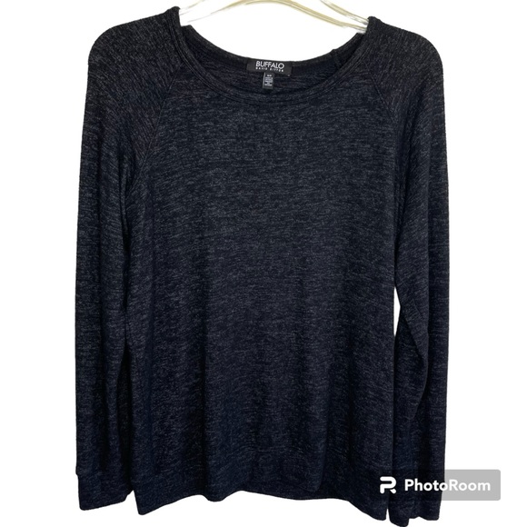 Buffalo David Bitton Solid Dark Gray Crewneck Long Sleeve Pullover Sweater - Picture 4 of 8